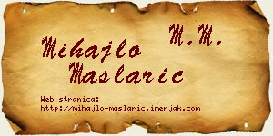 Mihajlo Maslarić vizit kartica
